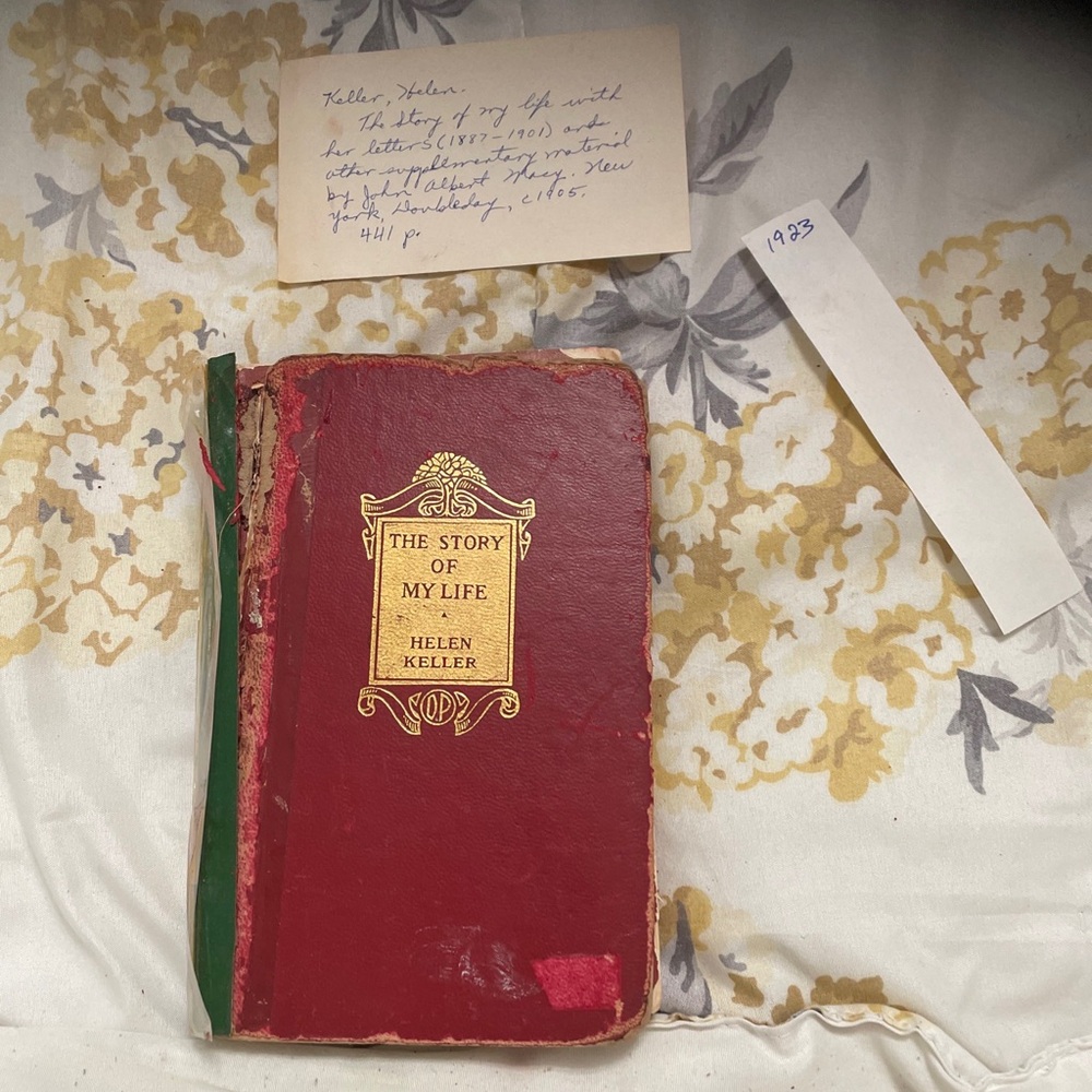 - Vintage Helen Keller book with signed card